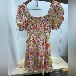 Mine Floral Mini Dress - Multicolor Off the Shoulder